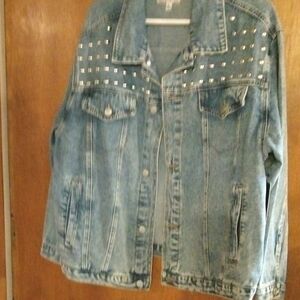 Madden Girl Light Blue Studded Denim Jacket